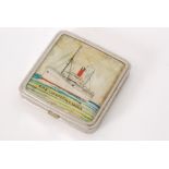 A vintage Stratnoid lady's powder compact decorated to the cover with a scene of R.M.S Llanstephan