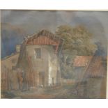 ALLEN EDWARD EVERITT,RBSA (1824-1882) - View of an old farmstead, watercolour and body colour on