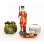 A small mixed lot comprising a Carlton Ware model of a Beefeater, printed script mark, height 41cm,