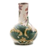 A small Cobridge Pottery Stoneware vase of globe and shaft form decorated in the Hosta pattern,