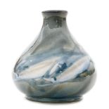A Cobridge Pottery Stoneware vase of compressed form decorated in the Ocean Traveller pattern,