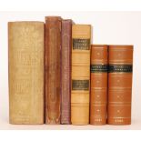 Six assorted books, Debrett's Peerage 1838 and Baronetage 1837 both rebound, Burkes General Armory