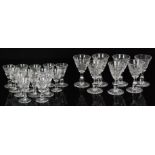 A suite of John Walsh Walsh crystal glass comprising seven wine and fourteen cordial glasses,