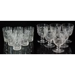 A group of six 1930s John Walsh Walsh crystal glass tumblers each with arched cut columns,