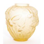 A 1930s Verlys glass vase of ovoid form,