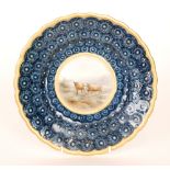 A Graingers & Co Royal China Works cabinet plate decorated to the central roundel with Highland