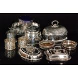 A quantity of silver plated items to include entree dishes,