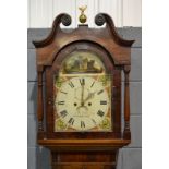 A 19th Century oak and mahogany crossbanded longcase clock,