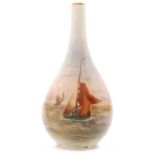 An early 20th Century Royal Worcester bottle vase panel decorated by H.