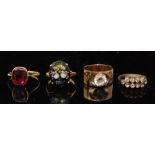 An 18ct synthetic ruby ring,