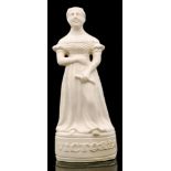 A 19th Century Stephen Green salt glaze decanter bottle modelled as Queen Victoria holding a scroll