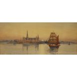 TRISTRAM ELLIS (1844-1922) - 'Kronborg, Helsingor, Denmark', watercolour, signed and dated 1906,