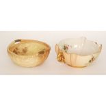 An early 20th Century Royal Worcester blush ivory shape 1435 bowl decorated to the interior and