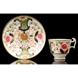 A 19th Century Swansea London shape coffee cup and saucer decorated in the Japan pattern with a