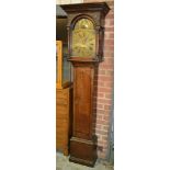 An 18th Century and later oak longcase clock with thirty hour movement,