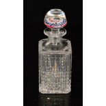 An early 20th Century clear crystal glass decanter in the manner of John Walsh Walsh,