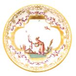 An 18th Century Meissen Chinoiserie saucer hand painted in the manner of J.