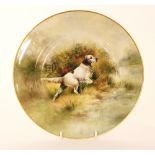 A later 20th Century cabinet plate decorated by former Royal Worcester artist Richard Budd with a