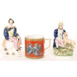 Two 19th Century Staffordshire figures,