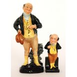 Two Royal Doulton figurines comprising Pickwick HN1894 and a miniature Pickwick.