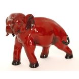 A Royal Doulton Flambe elephant, printed mark, height 14cm.