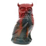 A large Royal Doulton Flambe owl, printed marks, height 32cm.