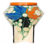 Clarice Cliff - Broth - A shape 400 rose bowl circa 1929/30 hand painted with abstract radial