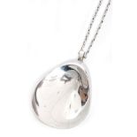 Nanna and Jorgen Ditzel for Georg Jensen - A 1950s Danish sterling silver 'Oyster' pendant,