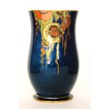 Crown Devon - A 1930s Art Deco vase decorated with gilt and enamel stylised flowers and foliage