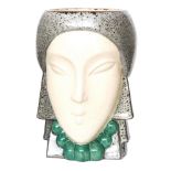 Lucien WIllmetz - Robj - A 1930s French Art Deco bonbonniere in the form of a stylish lady with