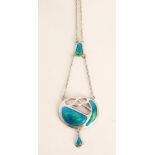 Charles Horner - An Arts and Crafts silver and enamel pendant necklace,