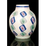 Poole Pottery - A 1950s Freeform shape 723 ovoid vase decorated in the HOL pattern,