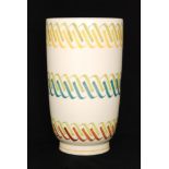 Poole Pottery - A 1950s Freeform shape 722 footed cylinder vase decorated in the HYL pattern,