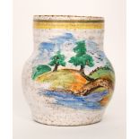 Clarice Cliff - Country - A shape 565 vase circa 1934 hand painted with a stylised landscape scene
