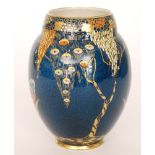 Carlton Ware - A 1930s Art Deco vase of swollen form decorated in the gilt and enamel Devils Copse