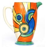 Clarice Cliff - Sliced Circle - A Coronet shaped jug circa 1930 hand painted with an abstract