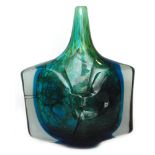 Michael Harris - Mdina - A 1970s glass Fish vase of compressed globe and shaft form with heavy