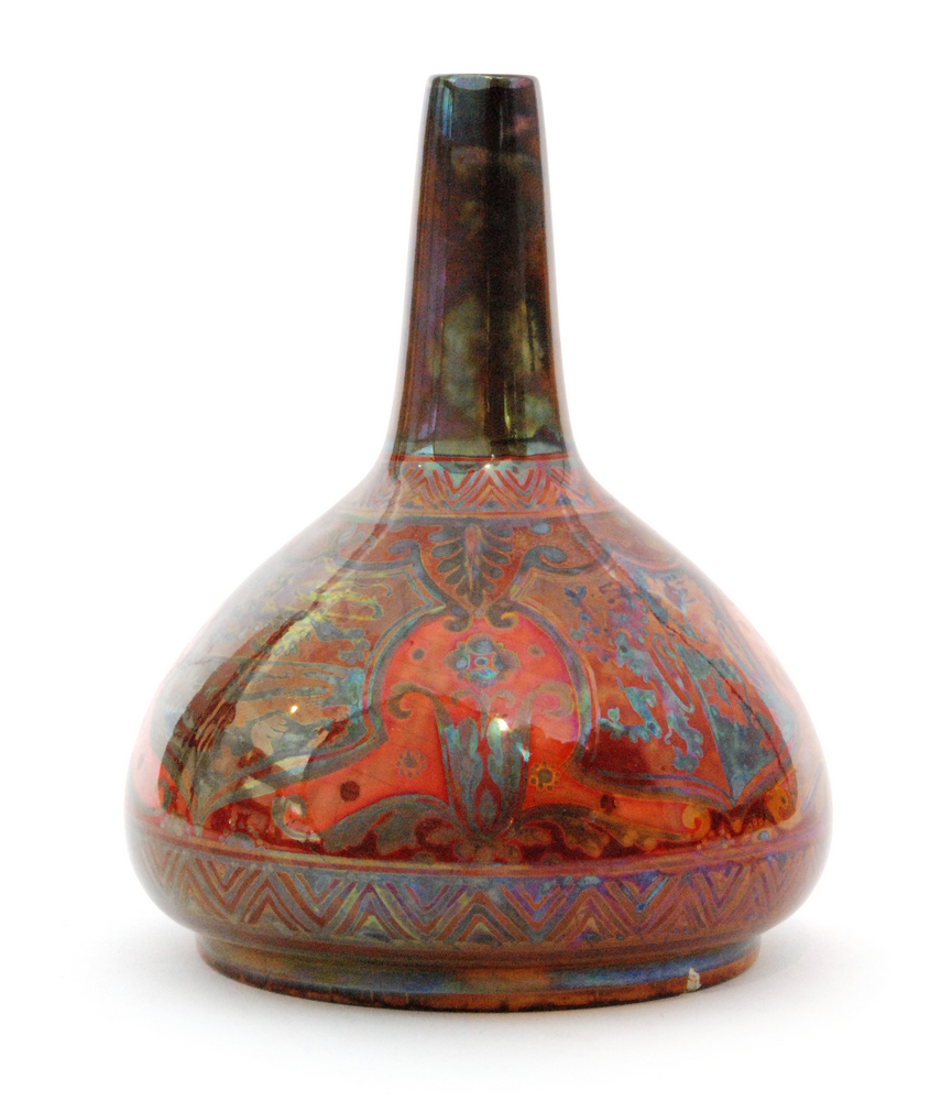 Richard Joyce - Pilkingtons Royal Lancastrian - A 1920s shape 2890 mallet vase decorated in ruby