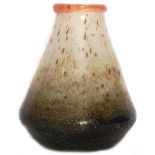 Monart - A large 1930s vase of low shouldered conical form with applied collar neck,
