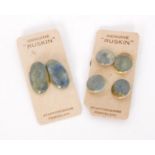 Ruskin Pottery - Two sets of 'Genuine Ruskin Staffordshire Porcelain' carded buttons,
