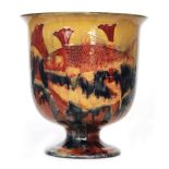 William Moorcroft - A large early 20th Century footed vase or jardiniere decorated in the round