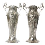 WMF (Wurttembergische Metallwarenfabrik) - A pair of early 20th Century Art Nouveau pewter flower