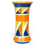 Clarice Cliff - Original Bizarre - A shape 204 vase circa 1929 of waisted sleeve form hand painted