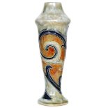 Frank Butler - Royal Doulton - A stoneware vase of footed slender sleeve form with swollen shoulder,