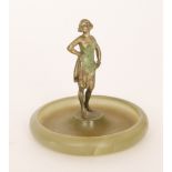 In the manner of Josef Lorenzl - A small 1930s bronze figure modelled as a fashionable lady in