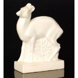 John Skeaping - Wedgwood - A model of a Duiker standing, glazed in white,