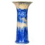 Ruskin Pottery - A large crystalline glaze lily vase lily vase of flared form decorated in a dark