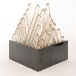 Unknown - An acrylic table lamp of stylised triangular form,