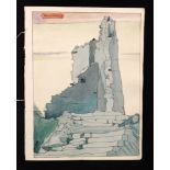 Albert Wainwright (1898-1943) - 'Drachenfels', ink and wash drawing, unframed,