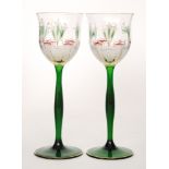 Theresienthal - A pair of early 20th Century hock glasses,